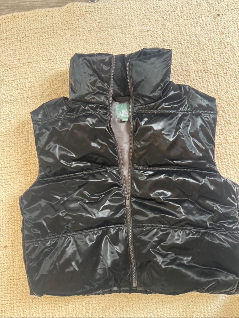 wild fable Shiny Black Puffer Vest